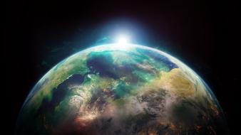 Sun outer space world earth wallpaper