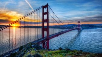 Sunrise architecture bridges golden gate bridge san francisco wallpaper