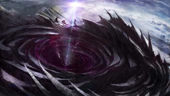 Video games landscapes hole illustrations digital art artwork wallpaper