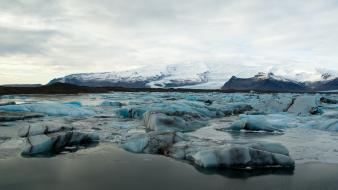 Water ice clouds landscapes iceland wallpaper