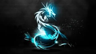 Abstract dragons fantasy art digital wallpaper