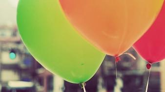 Abstract nature trees balloons wallpaper