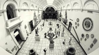 Architecture renaissance interior statues museum wallpaper