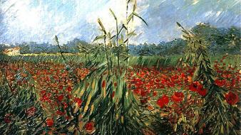 Fields vincent van gogh artwork traditional art wallpaper