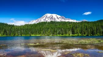 Mountains landscapes nature seattle lakes reflections washington wallpaper