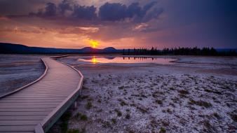 Nature fields path hills usa wyoming yellowstone wallpaper