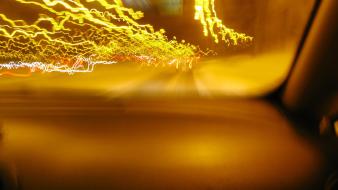 Night cars light trails wallpaper