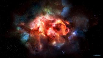 Outer space stars nebulae art wallpaper