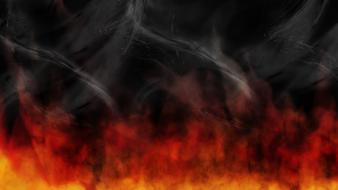 Red fire smoke hell wallpaper