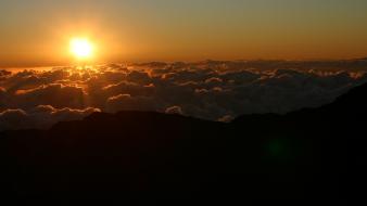 Sunset clouds sun skyscapes wallpaper