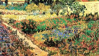 Vincent van gogh artwork cypress traditional art wallpaper