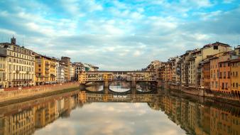 Cityscapes bridges florence reflections wallpaper