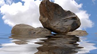 Clouds landscapes rocks wallpaper