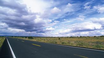 Clouds nature fields roads wallpaper