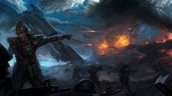 Fantasy art battles artwork wallpaper