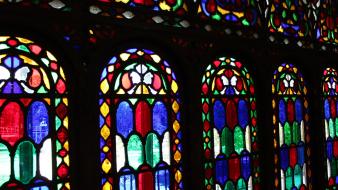 Iran ancient stained glass qazvin wallpaper