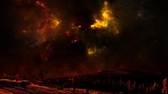 Landscapes outer space galaxies silence wallpaper