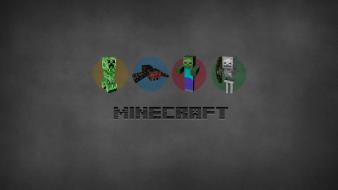 Minimalistic creeper skeletor minecraft spiders porkchop wallpaper wallpaper