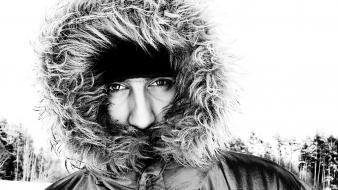 Monochrome eskimo fur clothing wallpaper