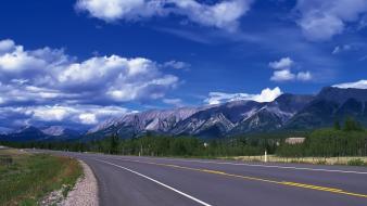 Mountains clouds landscapes nature roads wallpaper