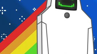 Outer space rainbows superjail nyan cat jailbot wallpaper