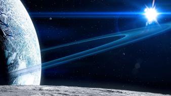 Outer space stars planets moons wallpaper