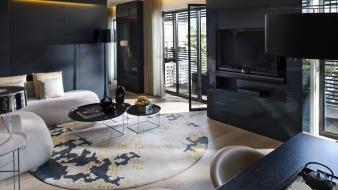 Tv couch houses wallpaper