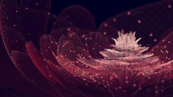 Abstract black dark flowers pink sparkles background wallpaper