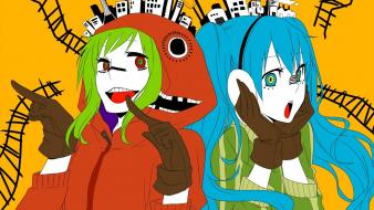 Anime girls facial mark background matryoshka sweatshirt wallpaper
