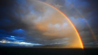 Clouds landscapes rainbows wallpaper