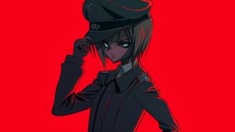 Erica hartmann simple background anime girls red wallpaper