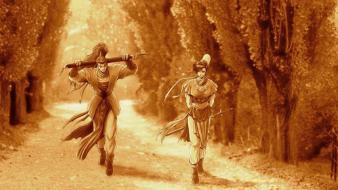 Horses artwork swordsman wallpaper