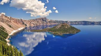 Water mountains clouds lakes wallpaper
