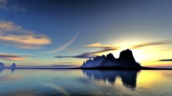 Water mountains landscapes planets wallpaper