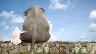 Women animals friends wallpaper