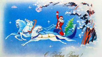 Ussr new year postcard wallpaper