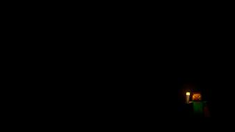 Minecraft steve black minimalistic torch wallpaper