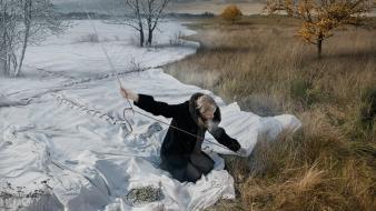 Winter autumn photo manipulation sea wallpaper