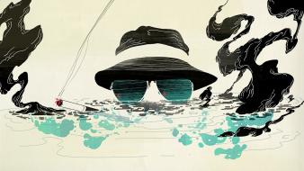 Artwork cigarettes teal hunter s. thompson hats wallpaper