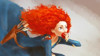 Artwork running brave apples bow (weapon) merida wallpaper
