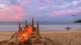 Beach castles sand australia surfers lighting castle wallpaper