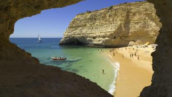 Beach portugal algarve wallpaper