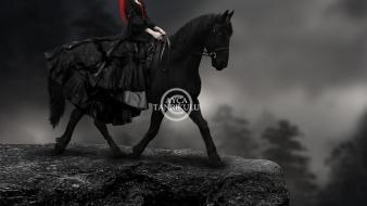 Black horses peak redheads wallpaper