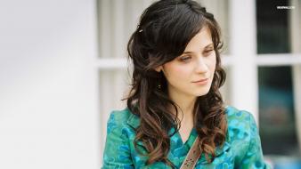 Brunettes women models zooey deschanel wallpaper