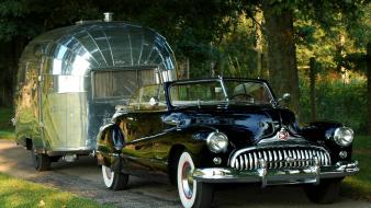 Cars retro buick trailer convertible airstream old wallpaper