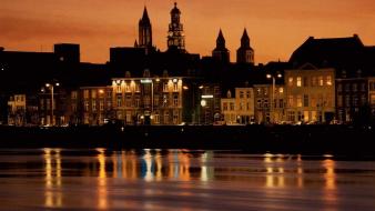 Cityscapes holland maastricht reflections wallpaper