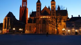 Cityscapes night holland maastricht wallpaper