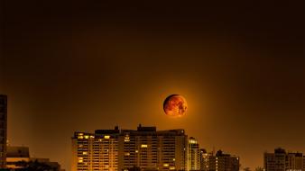 Cityscapes orange moon canada toronto wallpaper