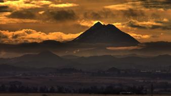 Clouds california mount shasta dusk wallpaper