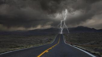 Clouds colorado lightning roadside wallpaper